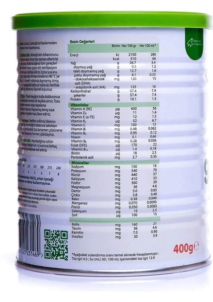 Golden Goat 1 Keçi Sütlü Bebek Sütü 0-6 Ay 400 gr modelleri