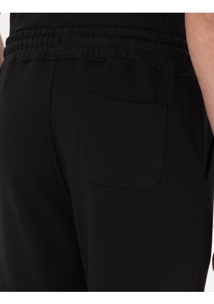 Erkek Siyah Slim Fit 3 İplik Paçası Lastikli Eşofman Altı 50299286-VR046