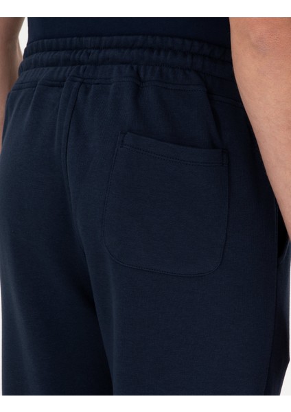 Erkek Lacivert Slim Fit 3 İplik Paçası Lastikli Eşofman Altı 50299286-VR033