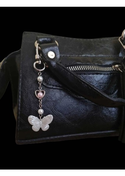 White Butterfly Coquette Çanta Charmı - Anahtarlık Y2K Fairycore modelleri