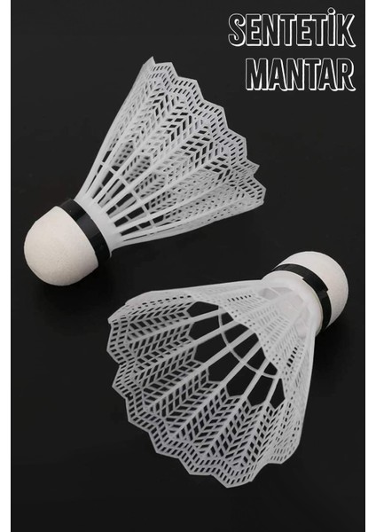 6 Adet Badminton Topu Semi-Pro Dengeli Hız Başlangıç Kutulu Mantar Kafa Deluxe Top Seti Beyaz 620