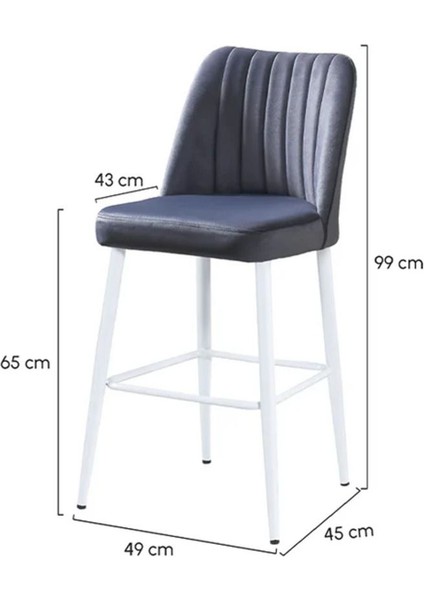 Şık ve Modern Bar Sandalyesi - Metal Beyaz Ayak - Baby Face Kumaş fiyatları
