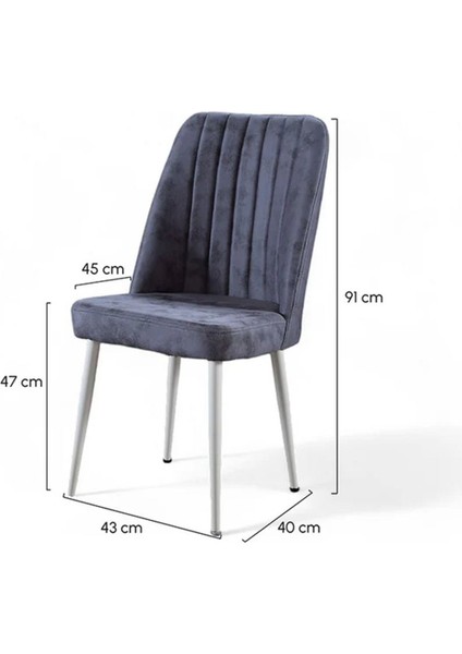 Şık ve Modern Vento Mutfak/salon Sandalyesi - Metal Beyaz Ayak - Milas Kumaş fiyatları