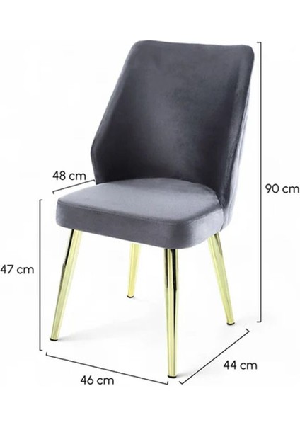 Şık ve Modern Puffy Mutfak/salon Sandalyesi - Metal Gold Ayak - Baby Face Kumaş
