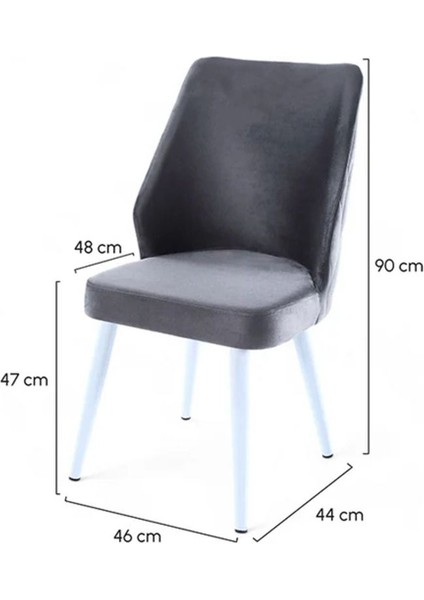Şık ve Modern Puffy Mutfak/salon Sandalyesi - Metal Beyaz Ayak - Baby Face Kumaş modelleri