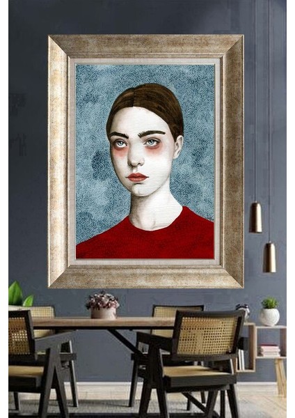 Gümüş Çerçeveli Paspartulu Tablo A665