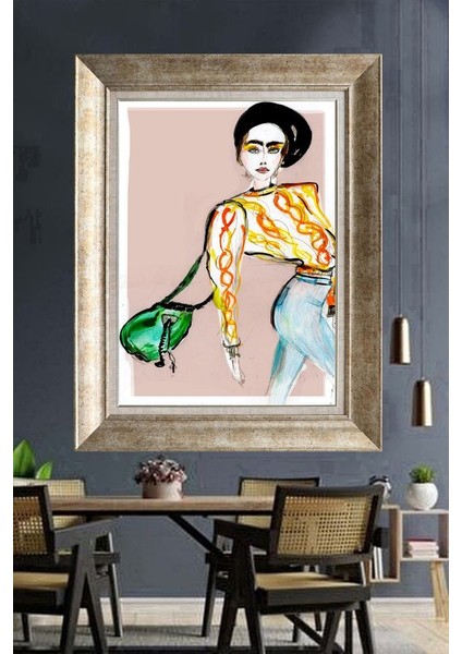 Gümüş Çerçeveli Paspartulu Tablo A911