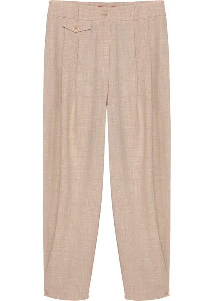 Pile Detaylı Jogger Pantolon Naturel