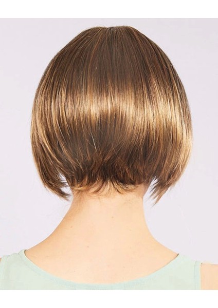 Açık Kahverengi Küt Parti Peruk Küt Saç indirimleri