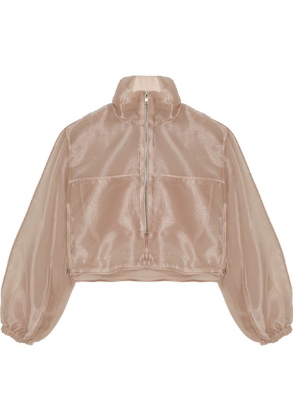Organze Tül Detaylı Bomber Ceket Bej fiyatları