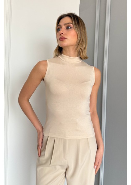 Kadın Kolsuz Yarım Balıkçı Bluz 21757 fırsatları