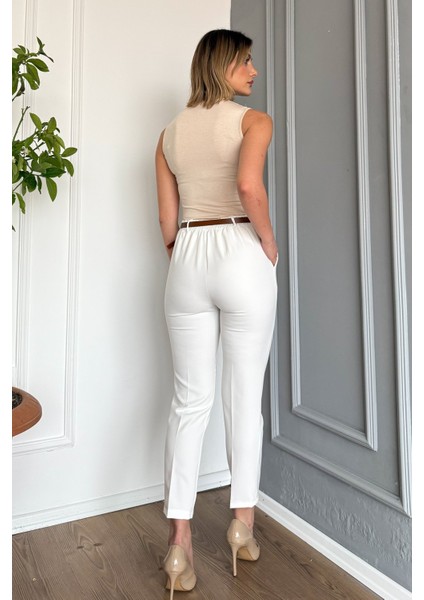 Kadın Dar Paça Kemerli Pantolon 4577