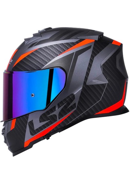 Storm 2 Racer Turuncu Kapalı Motosiklet Kaskı Gökkuşağı Vizörlü fiyatları