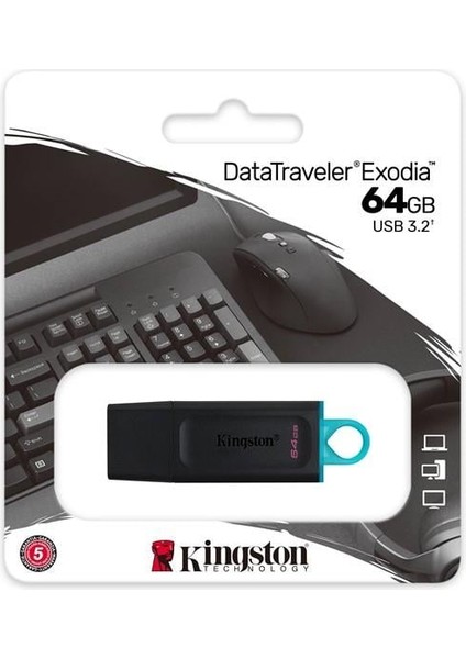 Kıngston 64GB USB 3.2 Exodia DTX/64GB Siyah Taşınabilir Bellek modelleri