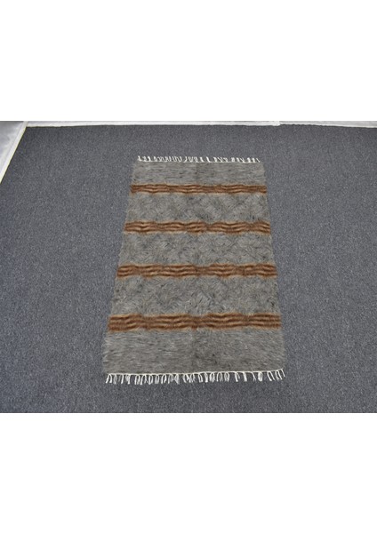 Yeni El Dokuma Nadir Otantik Tiftik Yün Siirt Battaniyesi Kilim 5523