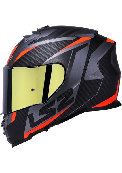 Storm 2 Racer Turuncu Kapalı Motosiklet Kaskı Gold Camlı fırsatları