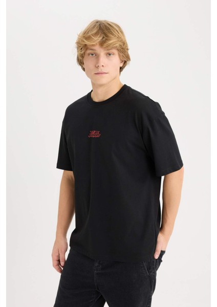 %100 Pamuk Marvel Boxy Fit Bisiklet Yaka Sırt Baskılı Kısa Kollu Tişört D6780AX25SP fırsatları