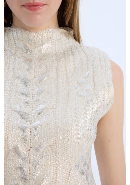 Regular Fit Yarım Balıkçı Yaka Parlak Triko Süveter E5571AX24CW indirimleri