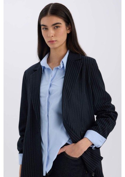 Oversize Geniş Kalıp Kruvaze Yaka Blazer Ceket A4173Ax24Au