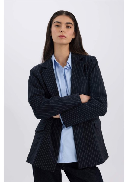 Oversize Geniş Kalıp Kruvaze Yaka Blazer Ceket A4173Ax24Au fırsatları