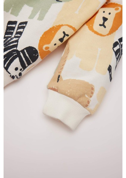 Erkek Bebek Bisiklet Yaka Hayvan Desenli Sweatshirt D9587A525SP