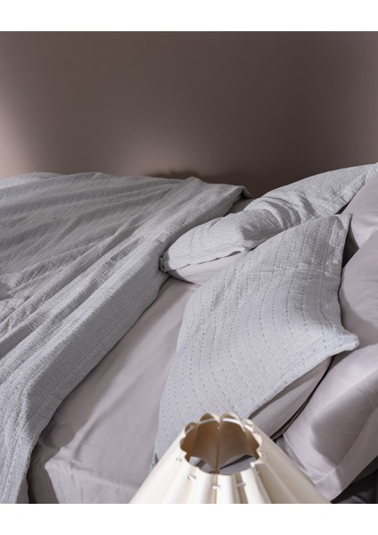 Feolette Çift Kişilik Yatak Örtüsü - Gri