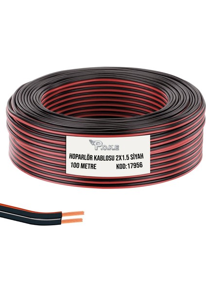 Hoparlör Kablosu Kordon 2x1.5 Siyah 100 Metre