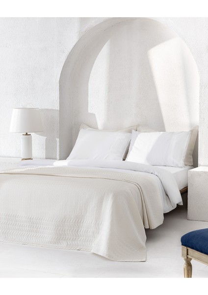 Rodez Çift Kişilik Yatak Örtüsü Seti - Beyaz - Yat Koleksiyon