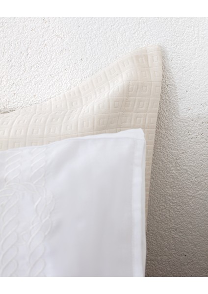 Rodez Çift Kişilik Yatak Örtüsü Seti - Beyaz - Yat Koleksiyon indirimleri