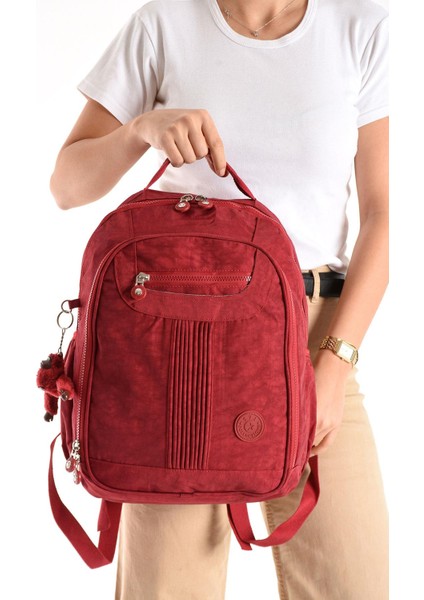 Ultra Hafif Orta Boy Sırt Çantası Çok Cepli Kırmızı (Model: 571-3P)