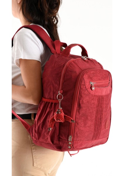 Ultra Hafif Orta Boy Sırt Çantası Çok Cepli Kırmızı (Model: 571-3P)