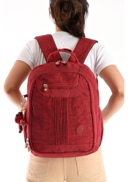 Ultra Hafif Orta Boy Sırt Çantası Çok Cepli Kırmızı (Model: 571-3P)