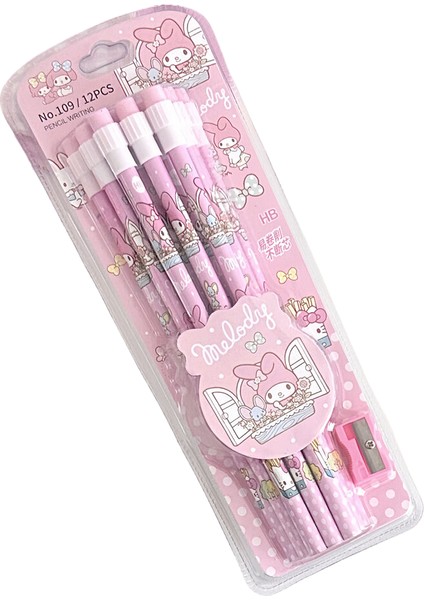 Sanrio Kurome Hb Kalem 12 Kalem Ve 1 Kalem Rulosu Kırtasiye Kutu Seti, Öğrenci Yazı Çizim Hb Kalem Eskiz Kalemi (Yurt Dışından)