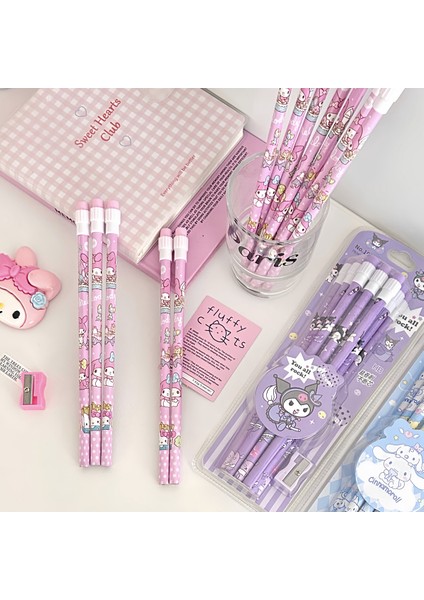 Sanrio Kurome Hb Kalem 12 Kalem Ve 1 Kalem Rulosu Kırtasiye Kutu Seti, Öğrenci Yazı Çizim Hb Kalem Eskiz Kalemi (Yurt Dışından) modelleri