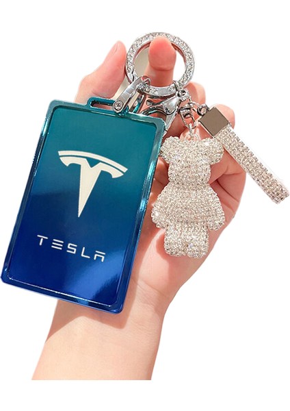 Tesla Anahtarlık Model3/Modely/Modelx/Y/Kart Için Erkekler Ve Kadınlar Için Anahtarlık Kılıfı (Tek Kabuk + Küçük Kolye Ucu) (Yurt Dışından)