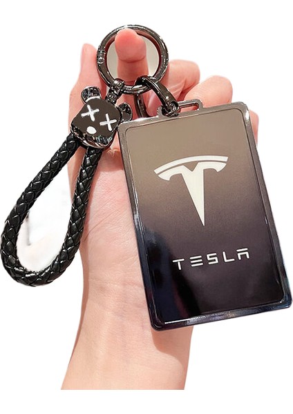 Tesla Anahtarlık Model3/Modely/Modelx/Y/Kart Için Erkekler Ve Kadınlar Için Anahtarlık Kılıfı (Tek Kabuk + Küçük Kolye Ucu) (Yurt Dışından)