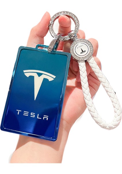Tesla Anahtarlık Model3/Modely/Modelx/Y/Kart Için Erkekler Ve Kadınlar Için Anahtarlık Kılıfı (Tek Kabuk + Küçük Kolye Ucu) (Yurt Dışından)
