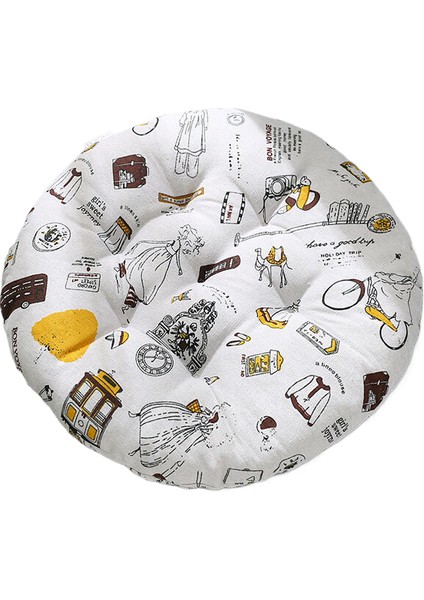 Tzmalloythickened Cushion Chair Bench Round Tatami Mat Student Cute Teacher Mat Butt Cotton Linen Floor Mat (Yurt Dışından)