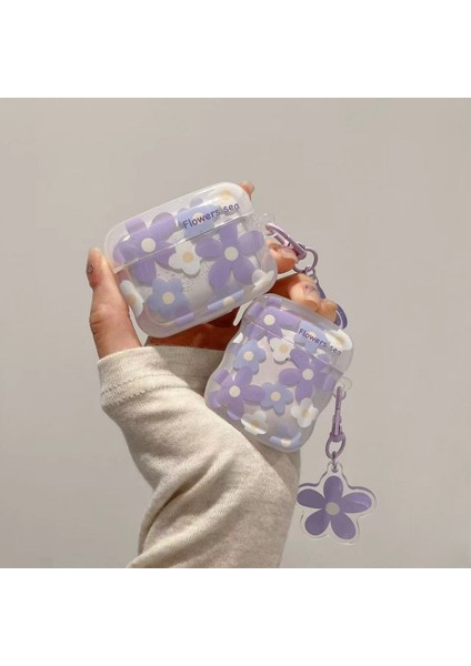 Dalga Mor Çiçekler Niş Uygulanabilir Airpods Apple Kulaklık Kılıfı Fotoğraf Çerçevesi Üç Boyutlu (Airpods 1/2) (Yurt Dışından) fırsatları