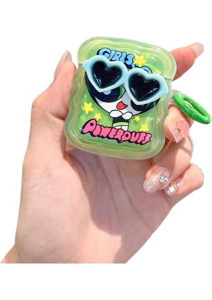 Powerpuff Girls Güneş Gözlüğü Apple Airpods Kılıfı Airpods 1/2 Nesil Için Kablosuz Bluetooth Kulaklık Kılıfı (Yurt Dışından)