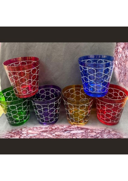 Stern Cıev Vıskı Bardagı 330 ml - Yıldız Kesme Çok Renkli