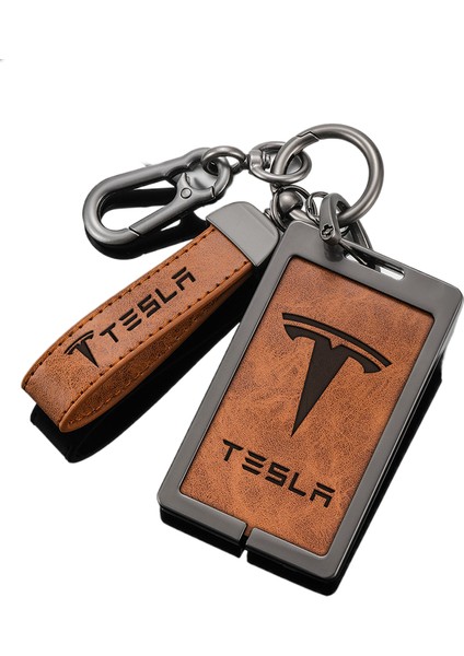 Tesla Kart Anahtarlık Model3/Y Için Özel Kılıf Modeli Yah Araba Çantası Tesla Anahtar Çantası Fob (Çift Toka) (Yurt Dışından)