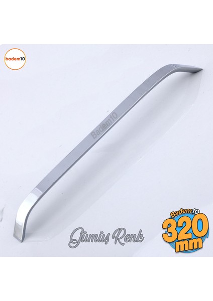 Şahin Krom Gümüş Metal Kulp 320 mm - 32 cm Mobilya Çekmece Mutfak Dolabı Dolap Kulpları Kulb Kulpu