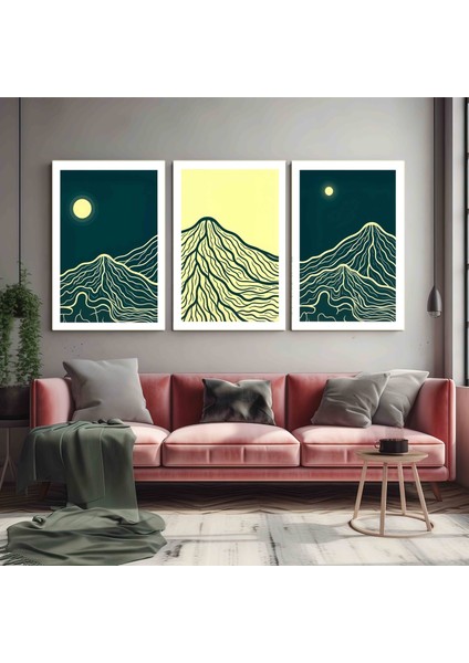 Matisse - Boho - Art Deco - Soyut - Doğa ( 3 Lü Çerçevesiz ) Poster - Afiş - Tablo KR2C00930/