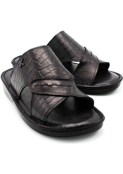 Deri Erkek Terlik Hafif Terlik Deri 3D Siyah fiyatları