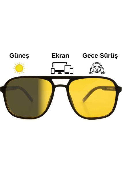 Antifar Fotokromik 3in1 Gözlük | Gece Sürüş | Ekran | Güneş | TS018