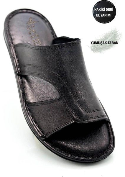 Gerçek Deri Erkek Terlik Hafif Terlik Deri A Siyah modelleri