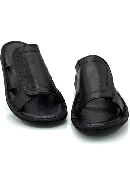 Gerçek Deri Erkek Terlik Hafif Terlik Deri C Siyah modelleri