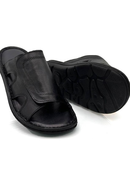 Gerçek Deri Erkek Terlik Hafif Terlik Deri C Siyah fırsatları