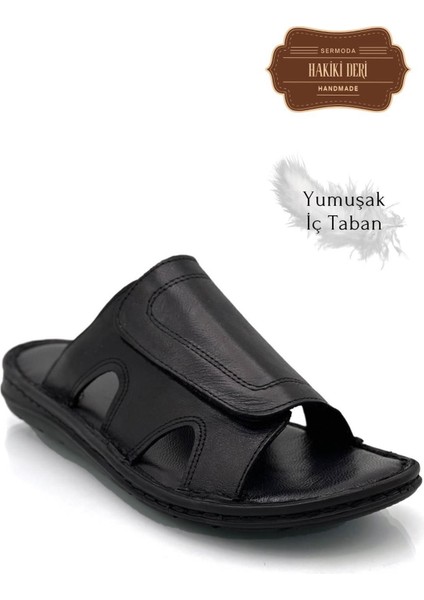 Gerçek Deri Erkek Terlik Hafif Terlik Deri C Siyah indirimleri